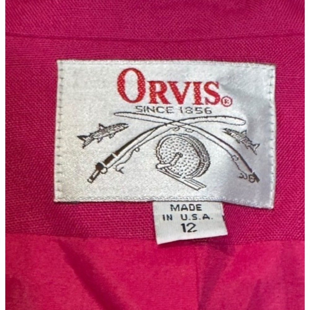 Orvis Womens Blazer Jacket Vintage Lined One Button Hot‎ Pink 12 Made In The USA - Picture 5 of 10